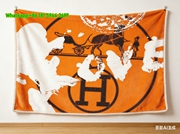 Hermès Inspired Orange LOVE Flannel Throw Blanket IMG_5374